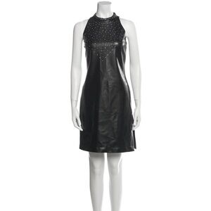 Versace Jeans Couture faux leather mini dress with rhinestones.